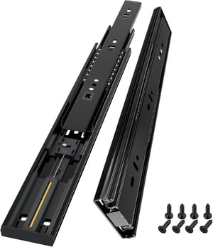 AOLISHENG vodilice za ladice 350 mm - Potpuno izvlačenje, vodilice za ladice s mekim zatvaranjem, nosivost 45 kg, bočna montaža, čelična izvedba, 1 par