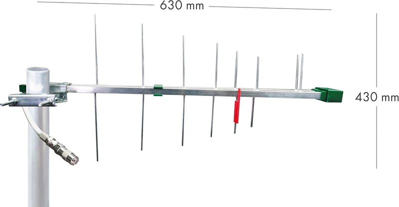 Schwaiger DVB-T2 kültéri antenna, LTE szűrővel és erősítővel, HD TV-vételhez