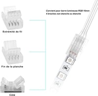 GTIWUNG 10 méteres LED hosszabbító kábel 4-tűs csatlakozóval, 5050 3528 2835 LED szalagokhoz, forrasztásmentes RGB kompatibilis DIY megoldás 7