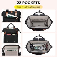 LOVEVOOK Nagy Női Hátizsák 18" Vízálló Utazótáska Laptoptartóval - Fekete Repülőgép Kézipoggyász USB Kábeltartóval Iskolai Egyetemi Üzleti H 3