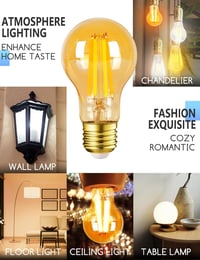 Aigostar Edison okos LED izzó, E27, 6W, vintage filament, Alexa/Google kompatibilis, borostyán, 6 db 5