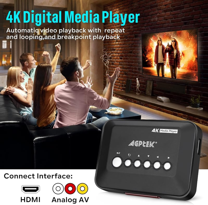 HDMI 4K Médialejátszó 14TB HDD Támogatással, Távirányítóval