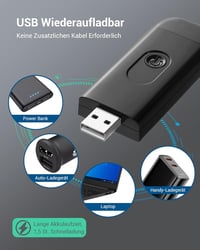 DEWENWILS Újratölthető Olvasólámpa Könyvcsipesszel - Borostyán Fény Kék Fény Szűrővel, 4 Fényerősség, USB Tölthető, Könnyű Hordozható Könyvj 3