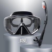 EXP VISION Száraz Búvárszett - 3 Ablakos Panoráma Maszk Ködmentes PC Lencsével és Vízálló Légzőcsővel - Profi Búvárfelszerelés Felnőtteknek 1