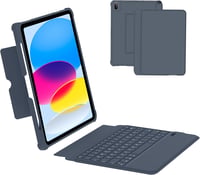 Nuflaz Mágneses Billentyűzet Tok iPad 10. Generációhoz (10.9") és iPad 11" - RGB Háttérvilágítás, Érintőpad, Toll Tartó, Szürke 1