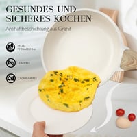 GiPP 10 részes gránit edénykészlet tapadásmentes bevonattal - serpenyők, lábasok, konyhai eszközök - minden főzőlaphoz, fehér 3