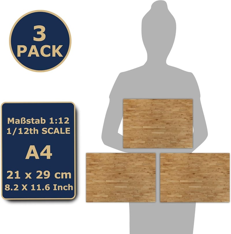 Almásfa Mintás Babaház Padló, Öntapadós, 1:12 Méretarányú - 3 Lap