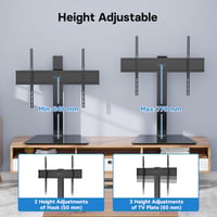 BONTEC Forgatható TV Állvány 42-86 Colos LCD LED OLED Lapos és Ívelt Televíziókhoz - Állítható Magasságú Edzett Üveg Talp, 50 kg Teherbírás, 3