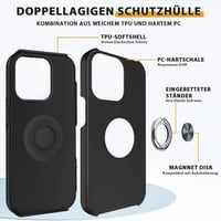 Apple iPhone 14 Pro Fekete Mágneses Gyűrűs Szilikon Védőtok 3