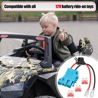 Exogio Kábelköteg Csatlakozó 12V Peg-Perego Járművekhez - 12AWG Vezeték Biztosítékkal, Akkumulátor Adapter Gyerekjárművekhez, Kék 4