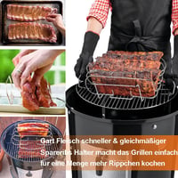 Weber Spareribs tartó grillrács - 5 oldalas bordatartó és sütőállvány rozsdamentes acélból 7