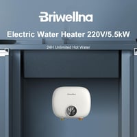 Briwellna 5,5 kW-os átfolyós vízmelegítő LED kijelzővel, kompakt méret, 220V 3