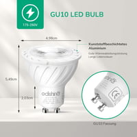 EDISHINE GU10 LED Izzó 5W Meleg Fehér 2700K Fényerőszabályzós 350 Lumen 38° Szögű 50W Halogén Helyettesítő Energiatakarékos 6db Csomag 5