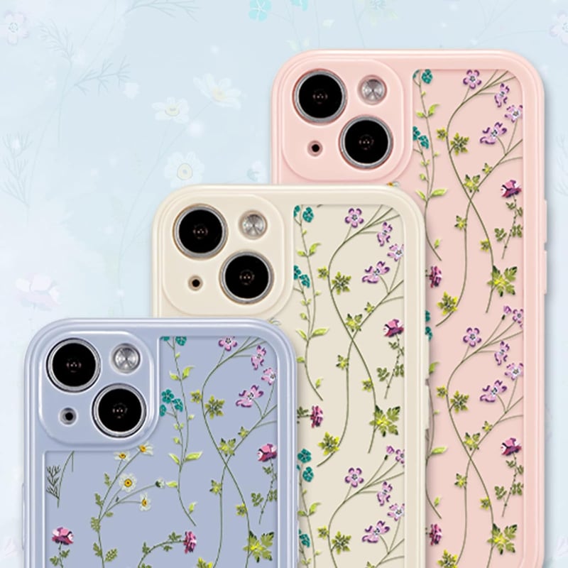 Raleavo virágmintás iPhone 13 szilikon tok - szürke, ütésálló, vékony