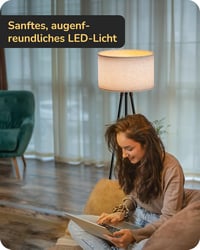 EDISHINE Fém Tripod Állólámpa - Távirányítós LED Dimmelhető Olvasólámpa Nappali és Hálószobába, Len Lámpaernyővel, E27 LED Izzóval, Fekete 6