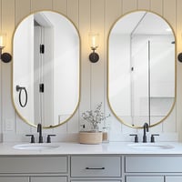 LunaMirror Ovális Fürdőszobai Tükör 60x90 cm - Arany Keretű Fali Tükör Hálószobába, Nappaliba, Előszobába - Modern Dekoratív Dizájn 3