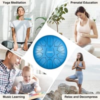 LEKATO 10 Hüvelykes Acél Nyelvdob 11 Hangú D-dúr Handpan Ütőhangszer Meditációhoz 4