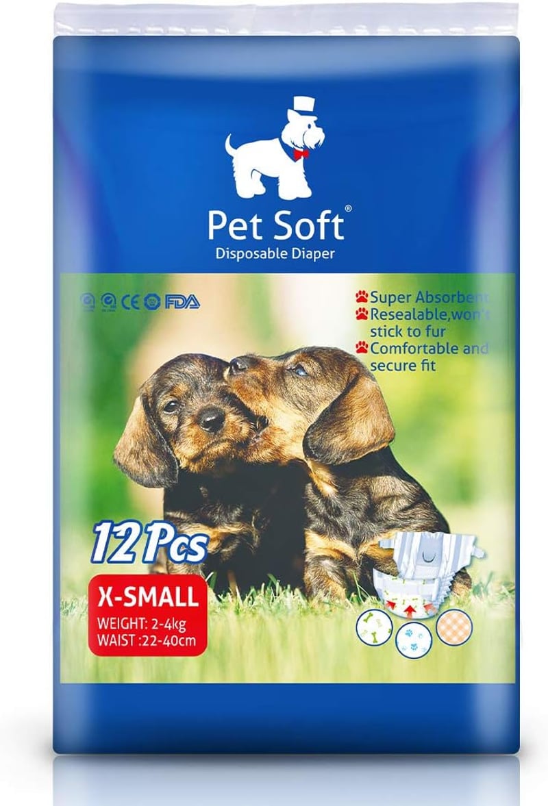 Pet Soft eldobható kutyapelenka szukáknak - 12 db, XS méret, extra nedvszívó
