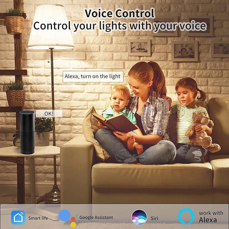 Fitop E14 WiFi LED okos izzó, 16 millió szín, Alexa/Google Home kompatibilis, 4 darab