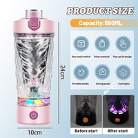 flintronic Elektromos Protein Shaker 650ml - USB-C Tölthető Automata Keverőpalack, BPA-mentes Tritan Anyag, Hordozható Turmixpohár Sportolás 3