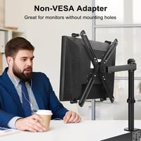 Suptek Univerzális VESA Adapter Monitortartóhoz - 13-27" Képernyőkhöz, 75x75/100x100mm, 8kg Teherbírás, Fekete Acél Keret 2