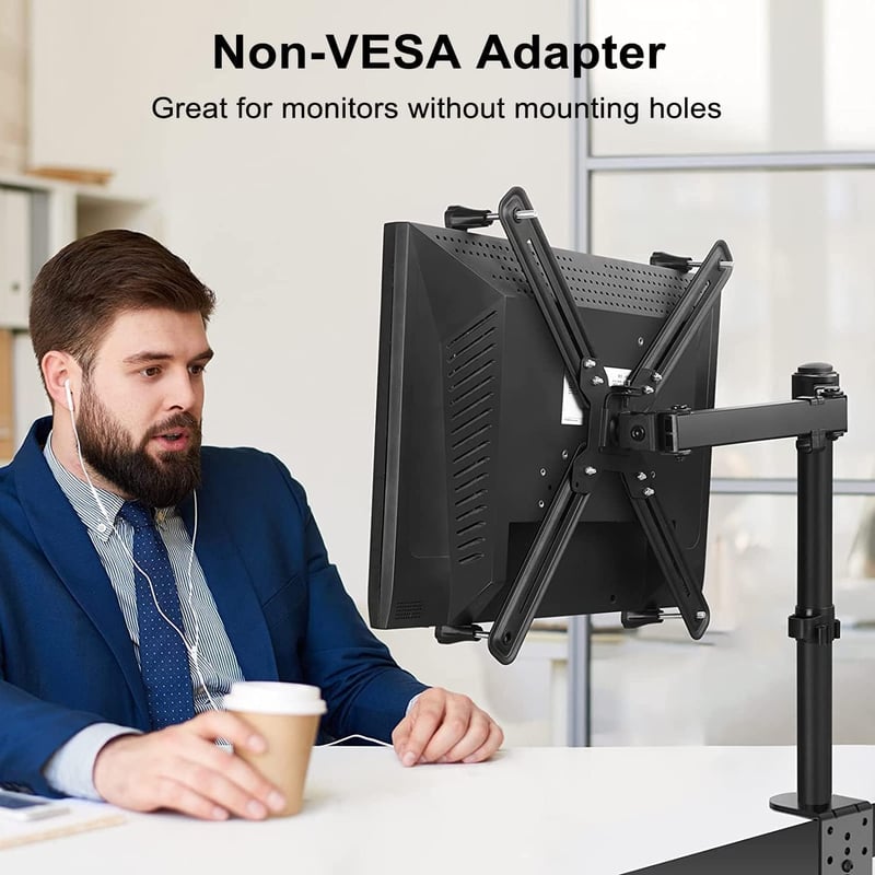 Suptek Univerzális VESA Adapter Monitortartóhoz - 13-27" Képernyőkhöz, 75x75/100x100mm, 8kg Teherbírás, Fekete Acél Keret