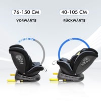 Reecle 360° Forgatható i-Size Gyerekülés ISOFIX Rögzítéssel 40-150 cm (0-36 kg), Születéstől 12 Éves Korig, ECE R129 Tanúsítvánnyal 3