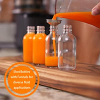 DIDITIME Üveg Gyömbér Shot Üvegek 60ml - 6db Mini Utazó Palack Rozsdamentes Acél Tölcsérrel - Olajokhoz, Italokhoz, Gyógynövény Kivonatokhoz 4