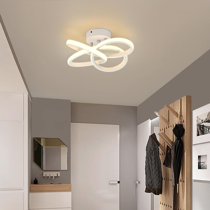KUKAK 36W LED Mennyezeti Lámpa - Kerek Fehér Modern Minimál Dizájn, 3000K Meleg Fény, 3900lm, Fürdőszobába, Konyhába, Hálóba, Előszobába