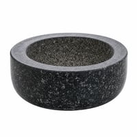 JADE TEMPLE Kőmozsár tömör gránitból, 18 cm átmérő, 8,5 cm magasság, szürke – — gránit mozsártörő nélkül (állapot: lásd a 2. képet) 1