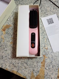 RUIZHI mini bežična četka za ravnanje kose s LED zaslonom, 3 postavke temperature, za kratku kosu i putovanja, ružičasta 2