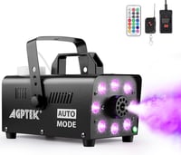 AGPtEK Füstgép 13 Színű LED Világítással - 500W RGB Effektekkel, 57m³/perc Teljesítmény, Vezetékes és Rádiós Távirányítóval Esküvőkre, Hallo 1