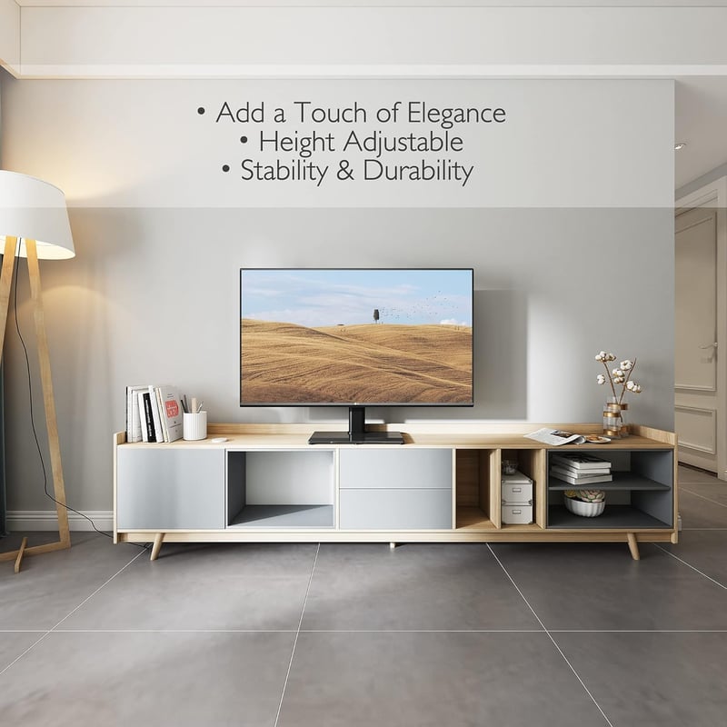 BONTEC LCD LED TV állvány üveglap tartó konzol, fekete televízióhoz