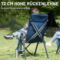 TIMBER RIDGE Összecsukható Kemping Szék Magas Támlával - 150kg Teherbírású, 4 Pozícióban Állítható Alumínium Kerti Szék Táskával 4