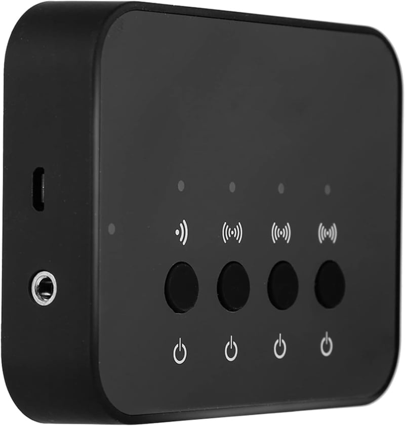 B&W 107 Bluetooth audio splitter - 3,5mm-es, fekete, 3 kimenetes adapter