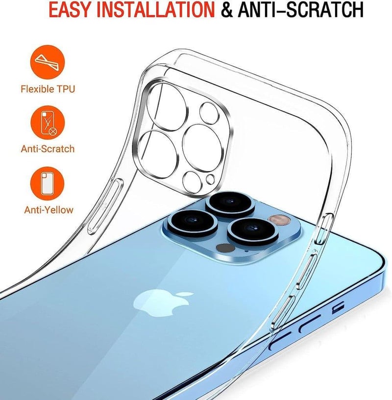 iPhone 13 Pro Átlátszó Tok Szett 3db Edzett Üveggel