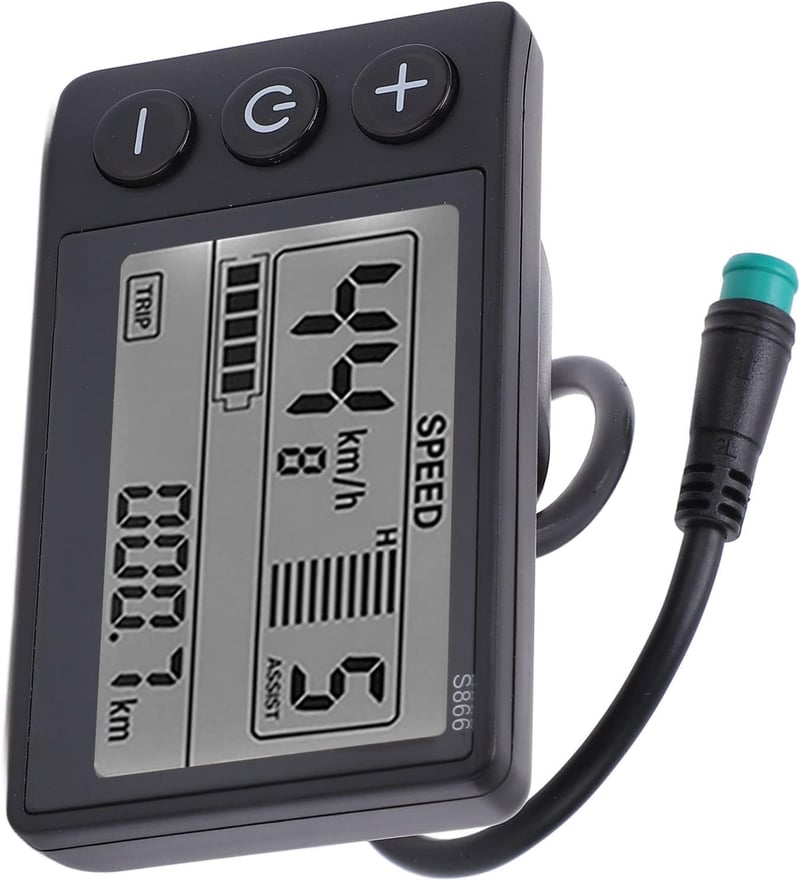 Yosoo S866 LCD kijelző e-kerékpárhoz - 24/36/48V, vízálló, USB-s, fekete