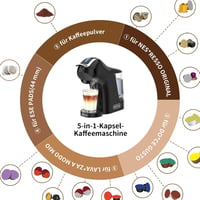 KOTLIE EM-308B 5 az 1-ben Kávéfőző, 3 Hőmérséklet, 7 Vízszint, Többféle Kapszulával Kompatibilis, Vízkőtelenítő Funkcióval, 19 Bar 3