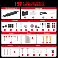 WADEO 8V 100W Mini Csiszológép LED-del, 157 Tartozékkal, Barkácsoláshoz 5