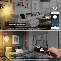 Bambusz Állólámpa Távirányítóval - Dimmelhető Ívelt Fa Lámpa App Vezérléssel, Rattan Burával, Nappali, Hálószoba, Iroda Dekorációho 2