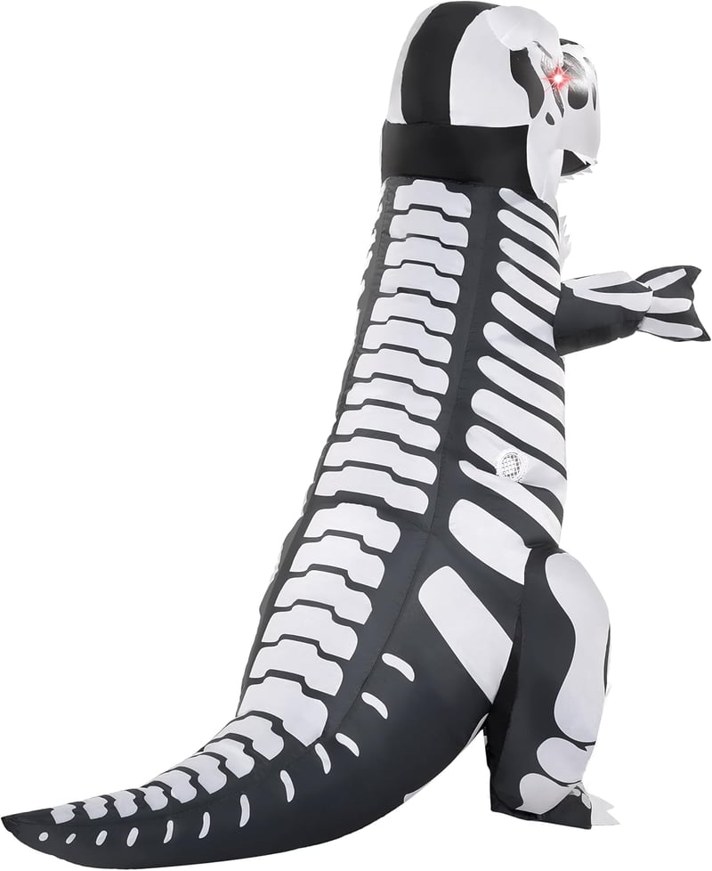 T-Rex Felfújható Csontváz Jelmez Felnőtteknek - Halloween Dinoszaurusz Kosztüm
