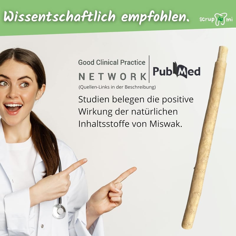 Scrupmi Miswak természetes fogkefe szett - 4 db, vegán, újrahasználható