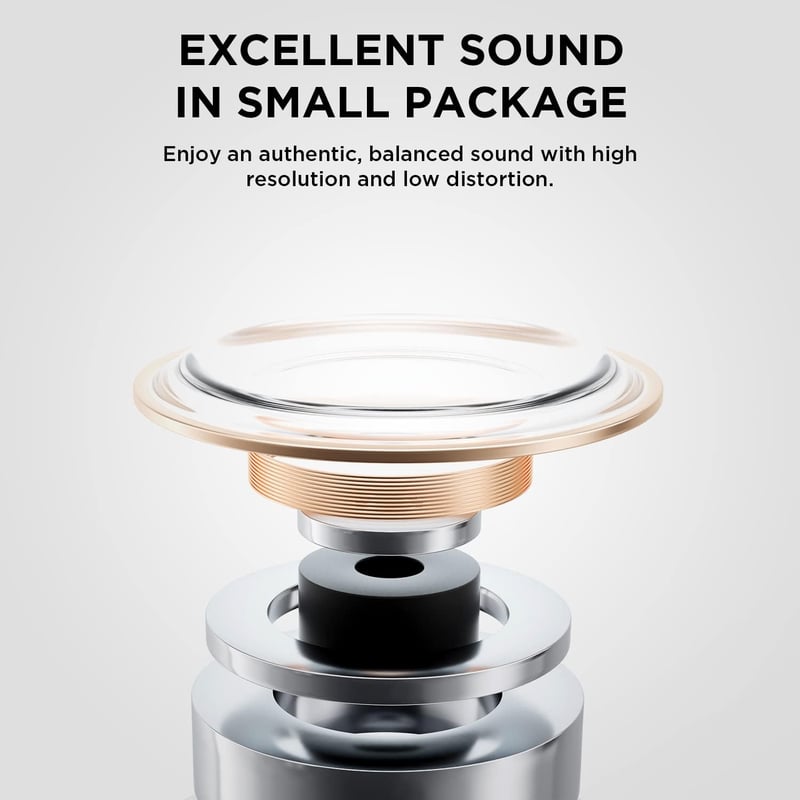 1MORE ComfoBuds Mini Hibrid Zajszűrős Fülhallgató, Bluetooth 5.2, Sztereó Hangzás, 4 Mikrofon, Vezeték Nélküli Töltés, Vízálló, Tiszta Hívás