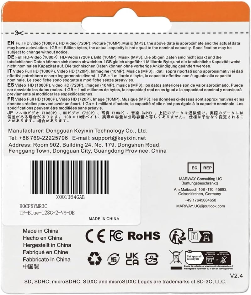 Vansuny 128GB Micro SD kártya 2db, 95MB/s, 4K UHD, adapter
