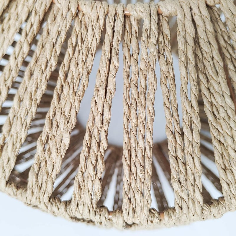 MagiDeal Fonott Papír Lámpaernyő 30x19cm - Kerek Függőlámpa Búra Nappali, Étkező, Hálószoba Dekorációhoz - Klasszikus Rusztikus Stílus - Vil