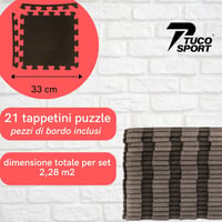 Tuco Sport 21 részes puzzle fitness szőnyeg - ütéscsillapító, csúszásmentes edzőszőnyeg edzőterembe, súlyzózáshoz 3