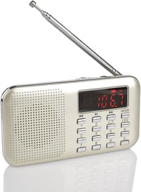 Raddy RF23 Hordozható AM/FM Rádió MP3 Lejátszóval, USB, TF Kártya, LCD Kijelző, Ébresztő - Arany 5