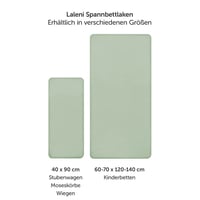 Laleni Prémium Zöld Pamut Gumis Lepedő Babaágyba 60x120-70x140 cm 2