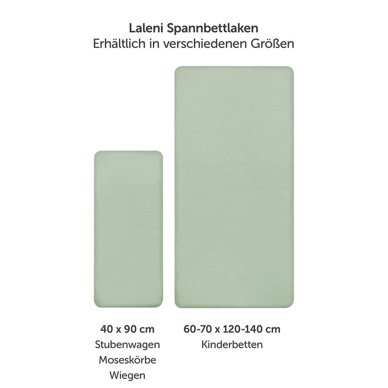 Laleni Prémium Zöld Pamut Gumis Lepedő Babaágyba 60x120-70x140 cm
