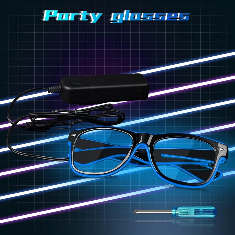 Villogó LED Neon Szemüveg - Flintronic Partykellék Fesztiválokra, Halloweenre